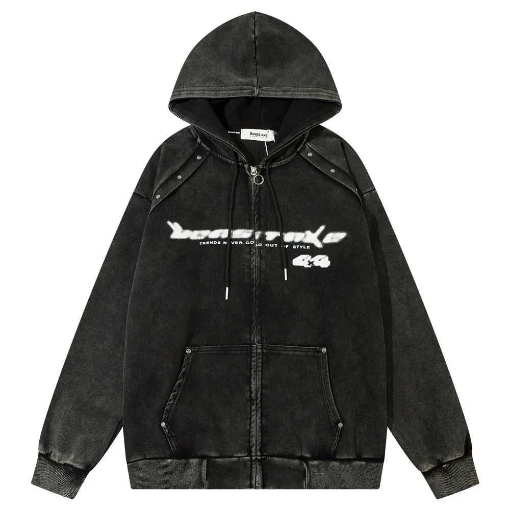 GLITCH FADE ZIP HOODIE MNW2008