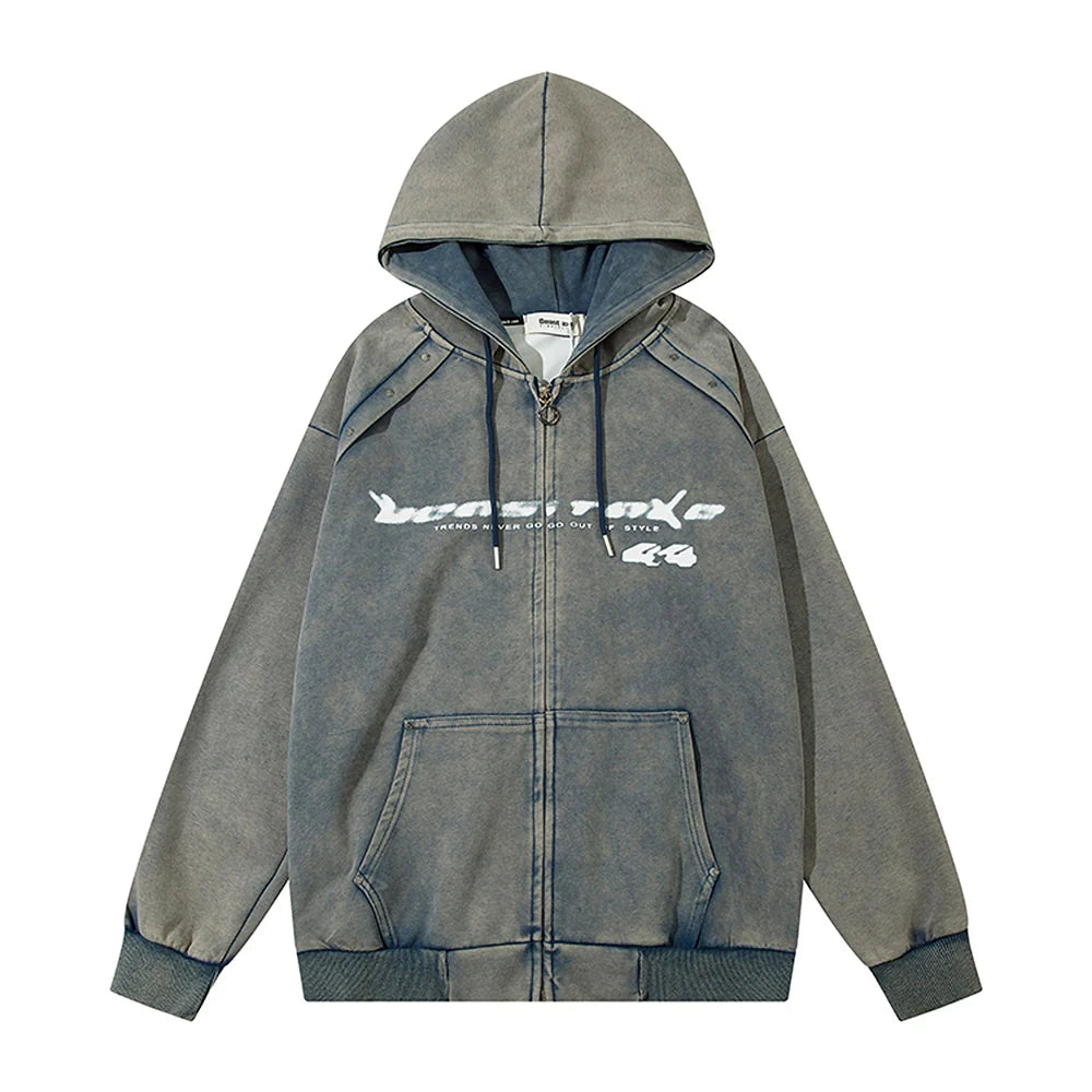 GLITCH FADE ZIP HOODIE MNW2008