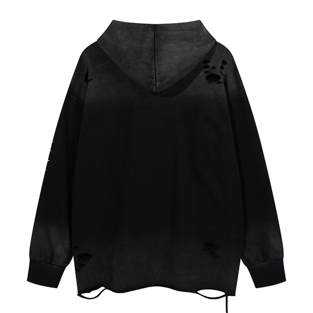 HEAVILY DISTRESSED STREET HOODIE MNW1979