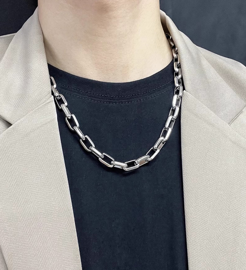SILVER NECK THICK CHAIN MNW1968