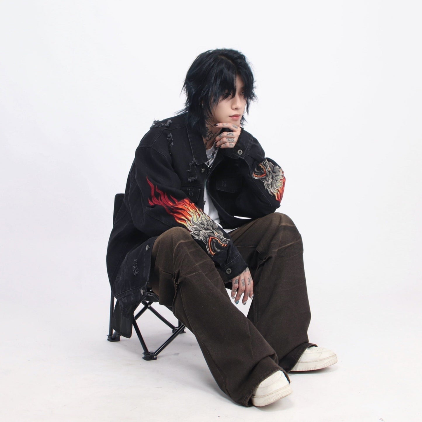FLAME DRAGON DENIM JACKET MNW1194