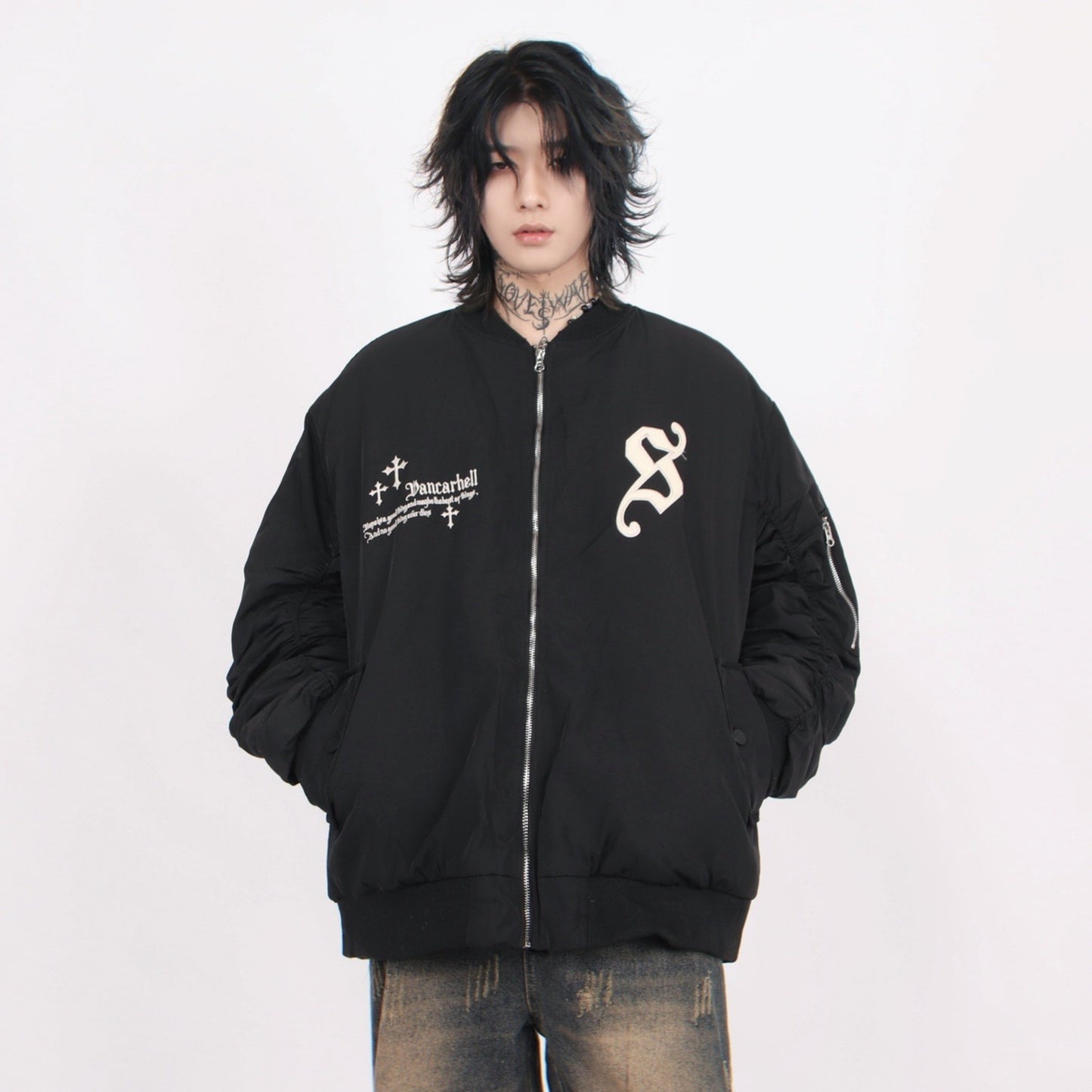 CROSS SHIRRING BLOUSON MNW1457