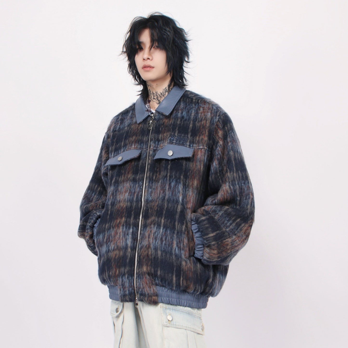 CHECK SHAGGY BLOUSON MNW1284