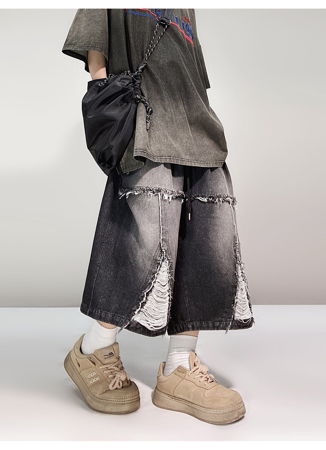 FRINGE DAMAGE SHORTS MNW1878
