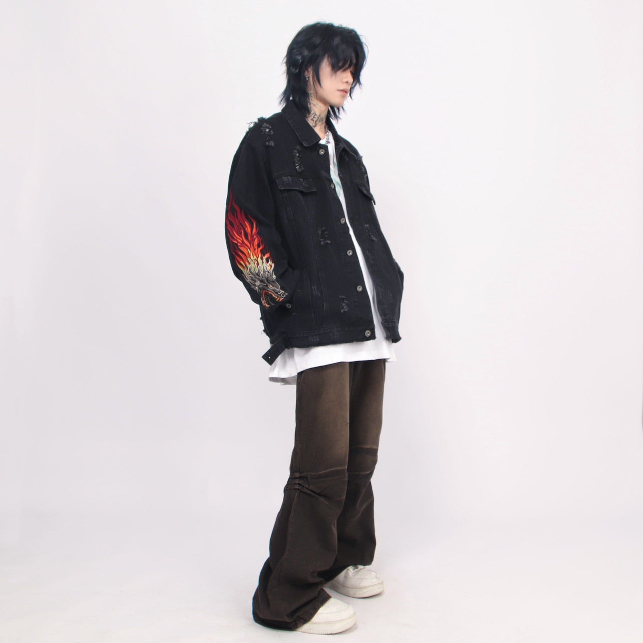 FLAME DRAGON DENIM JACKET MNW1194
