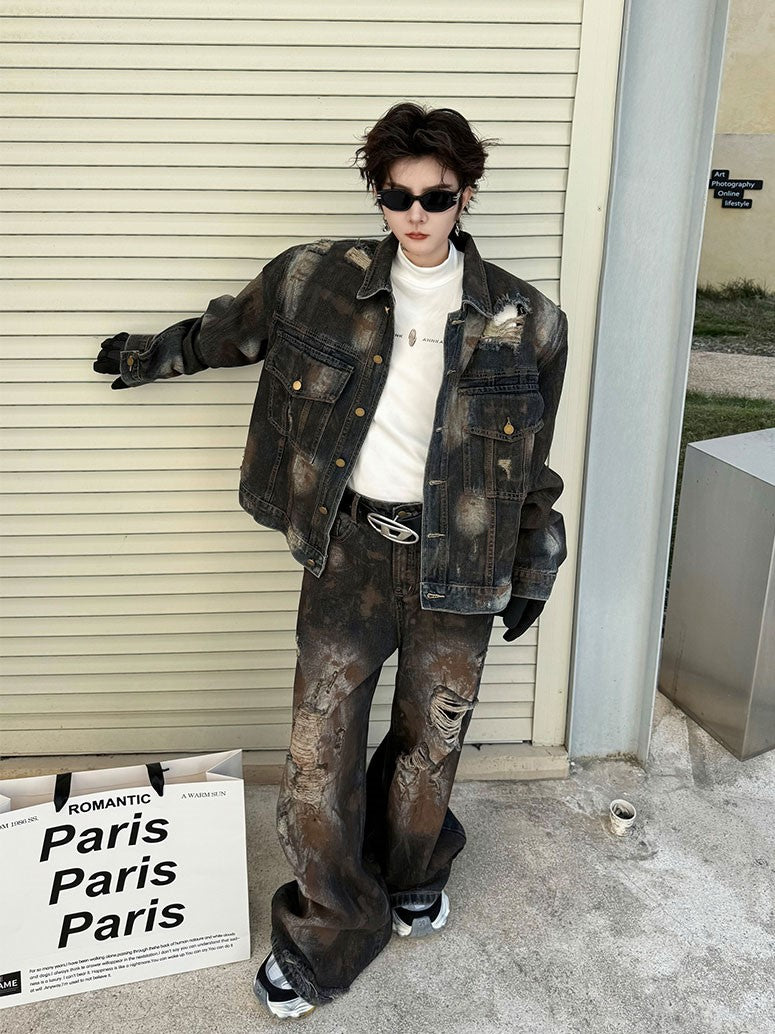 ROUGH DAMAGE DENIM SETUP MNW1608