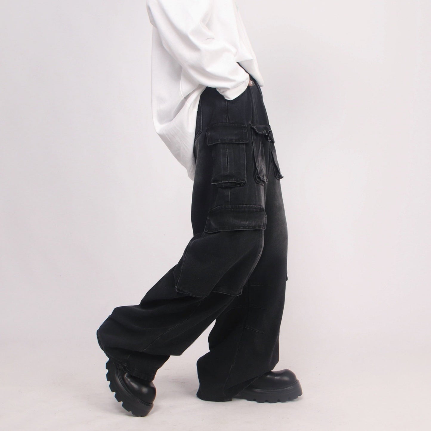 FADED DENIM CARGO MNW1174
