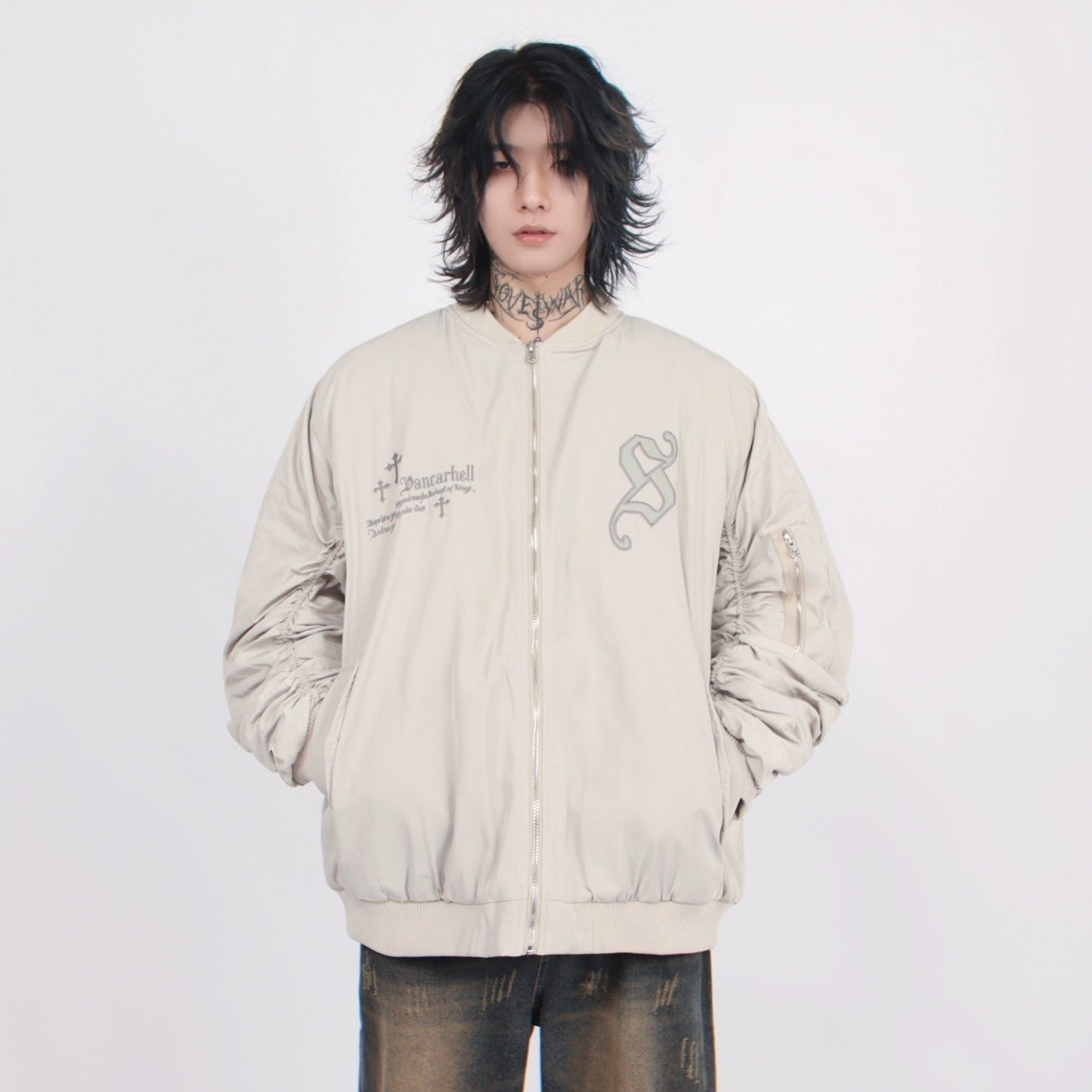 CROSS SHIRRING BLOUSON MNW1457