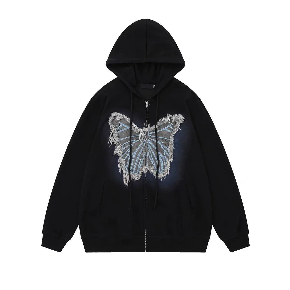 BUTTERFLY DESIGN GLITCH EFFECT HOODIE MNW1983