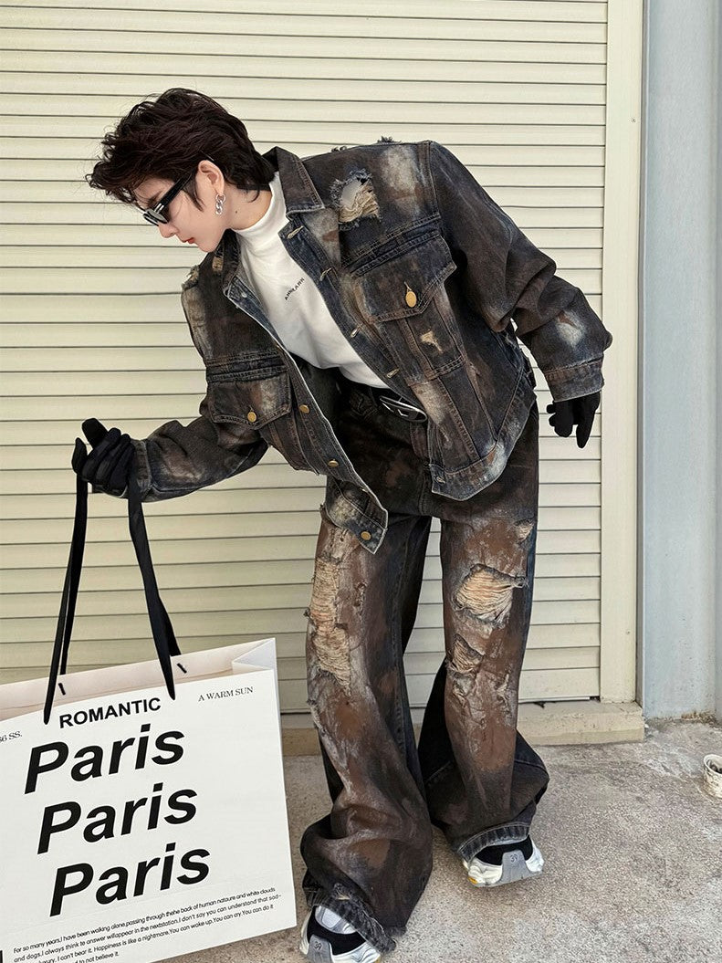 ROUGH DAMAGE DENIM SETUP MNW1608