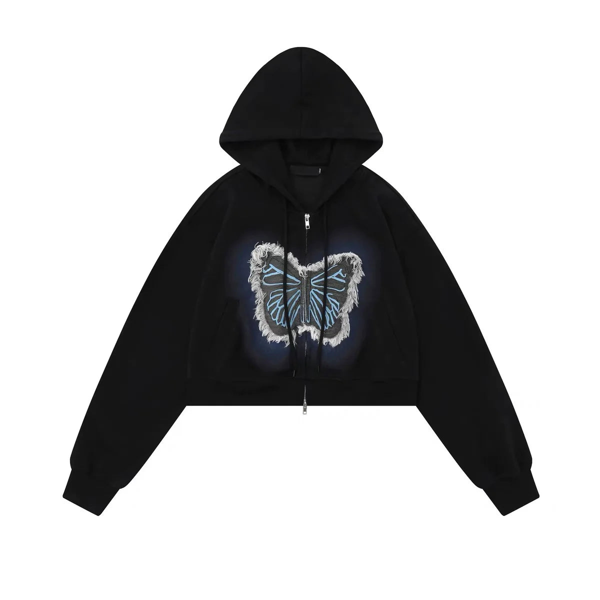 BUTTERFLY DESIGN GLITCH EFFECT HOODIE MNW1983