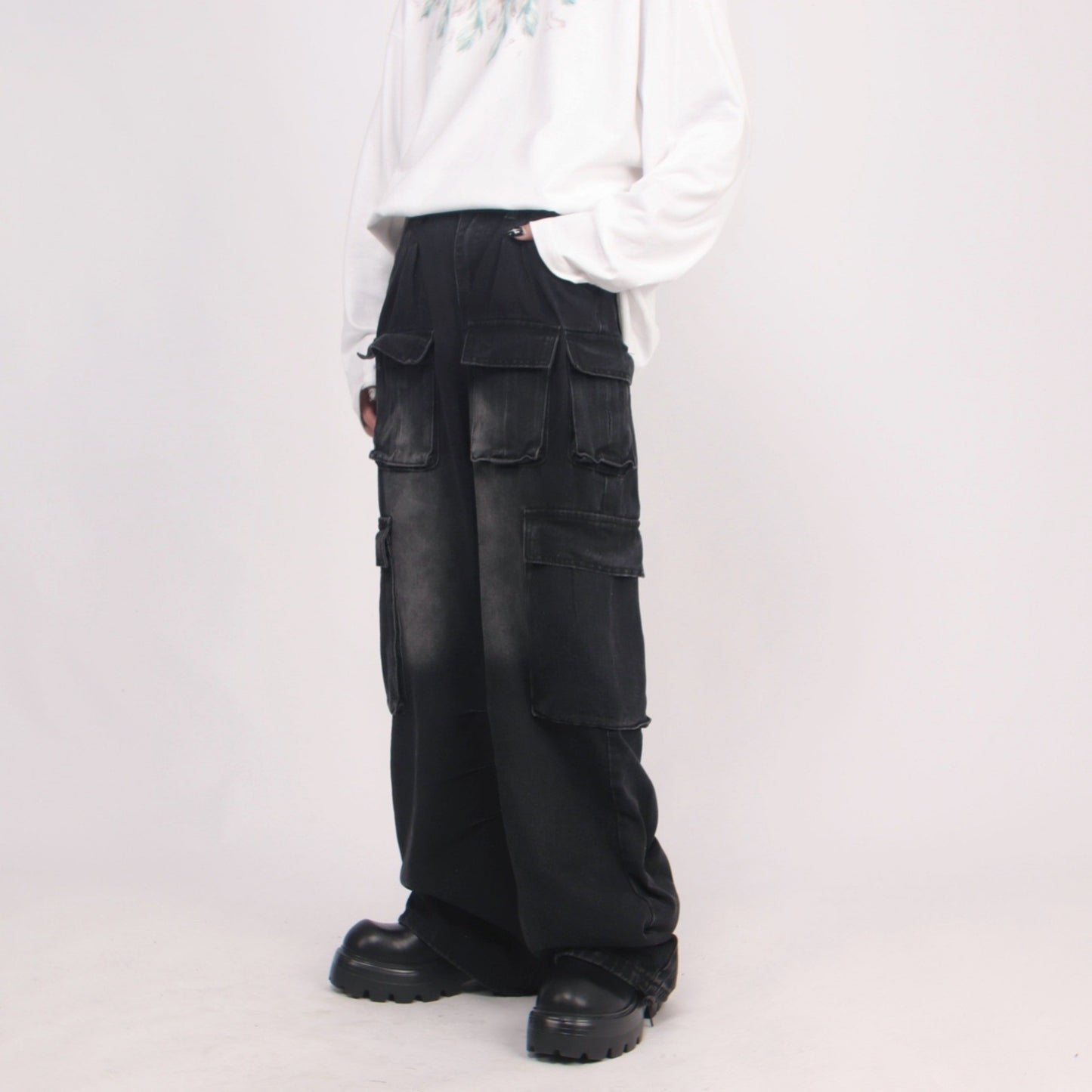 FADED DENIM CARGO MNW1174