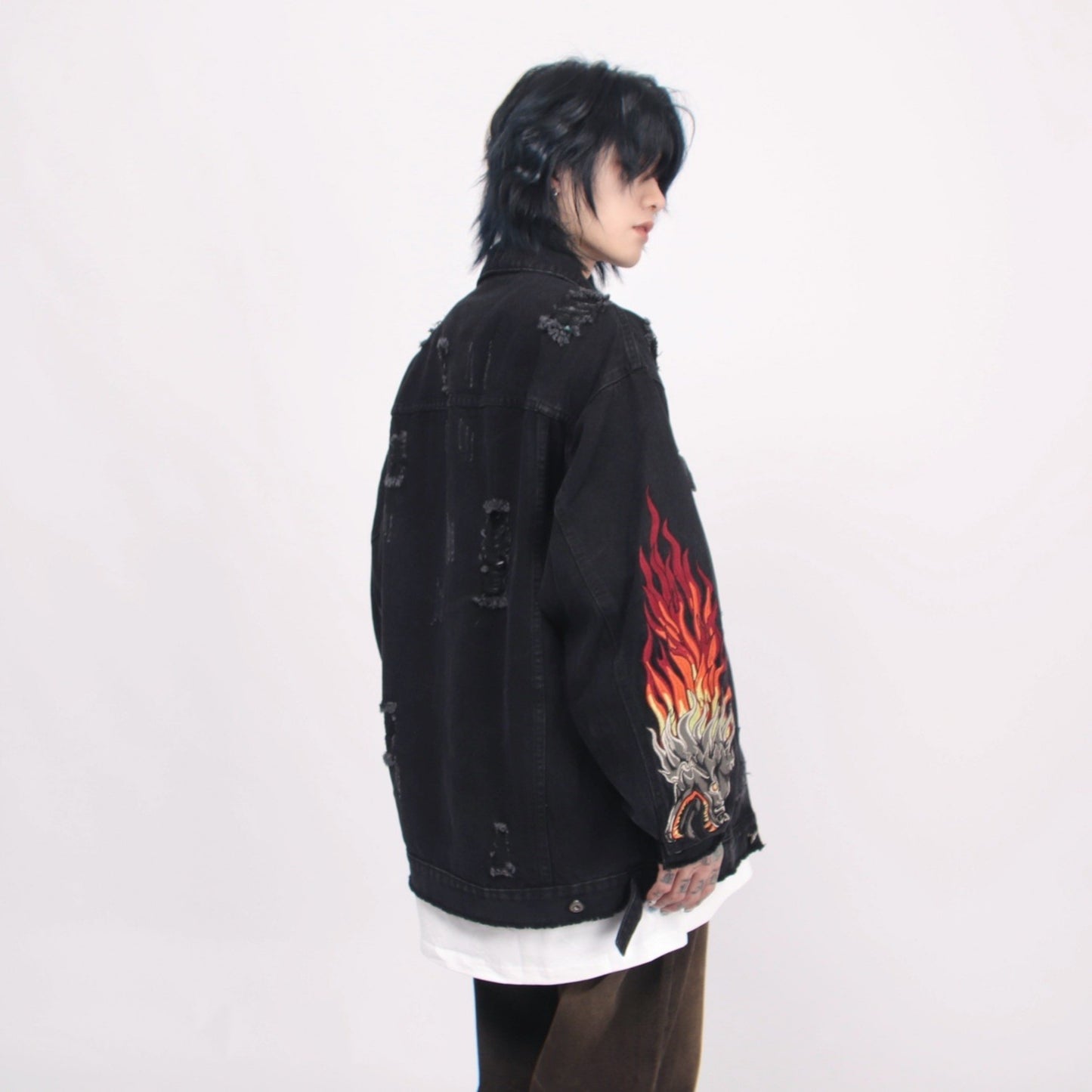 FLAME DRAGON DENIM JACKET MNW1194