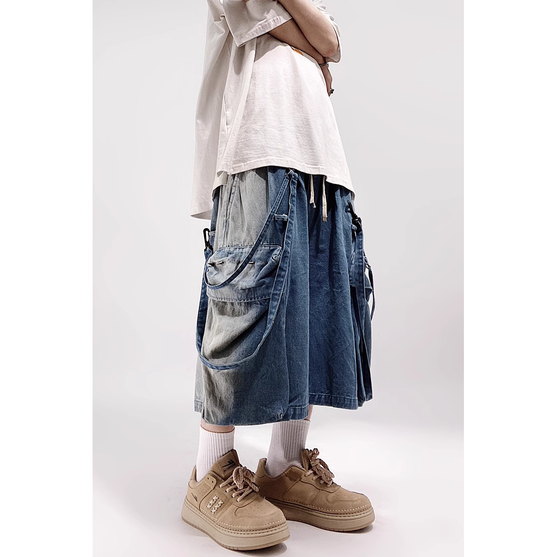DENIM SHORT CARGO PANTS MNW660