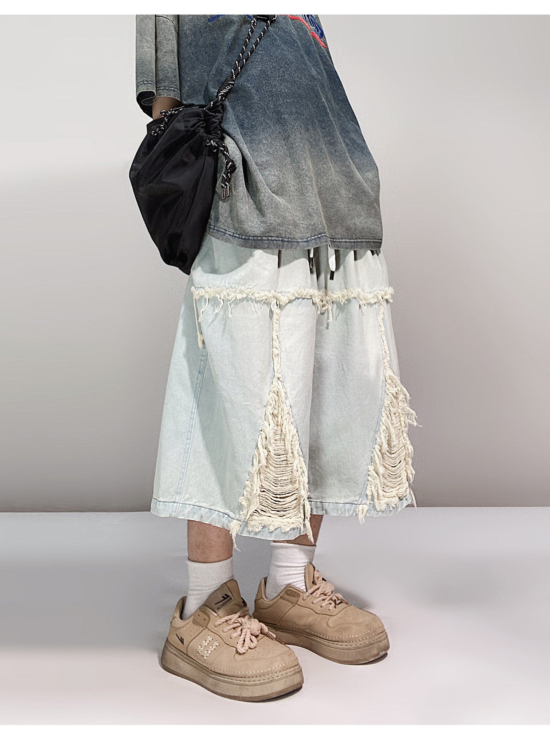 FRINGE DAMAGE SHORTS MNW1878