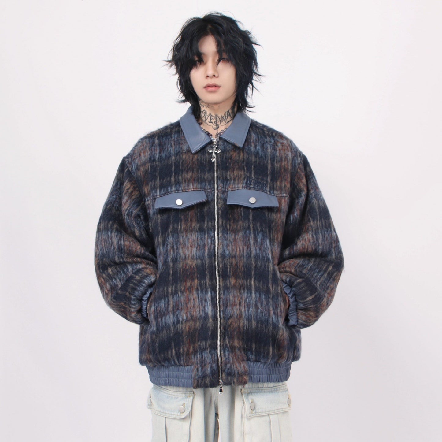 CHECK SHAGGY BLOUSON MNW1284