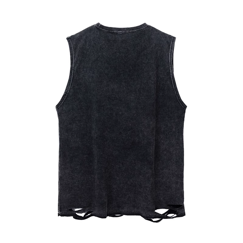 DARK ROSE SLEEVELESS SHIRT WITH NECKLACE MNW646