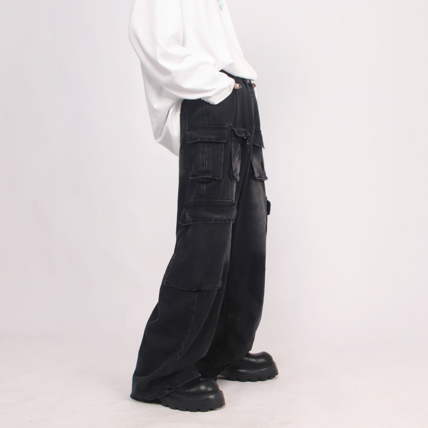 FADED DENIM CARGO MNW1174
