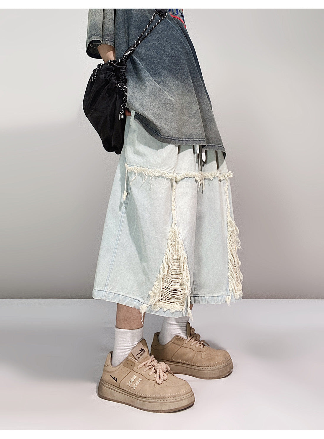 FRINGE DAMAGE SHORTS MNW1878