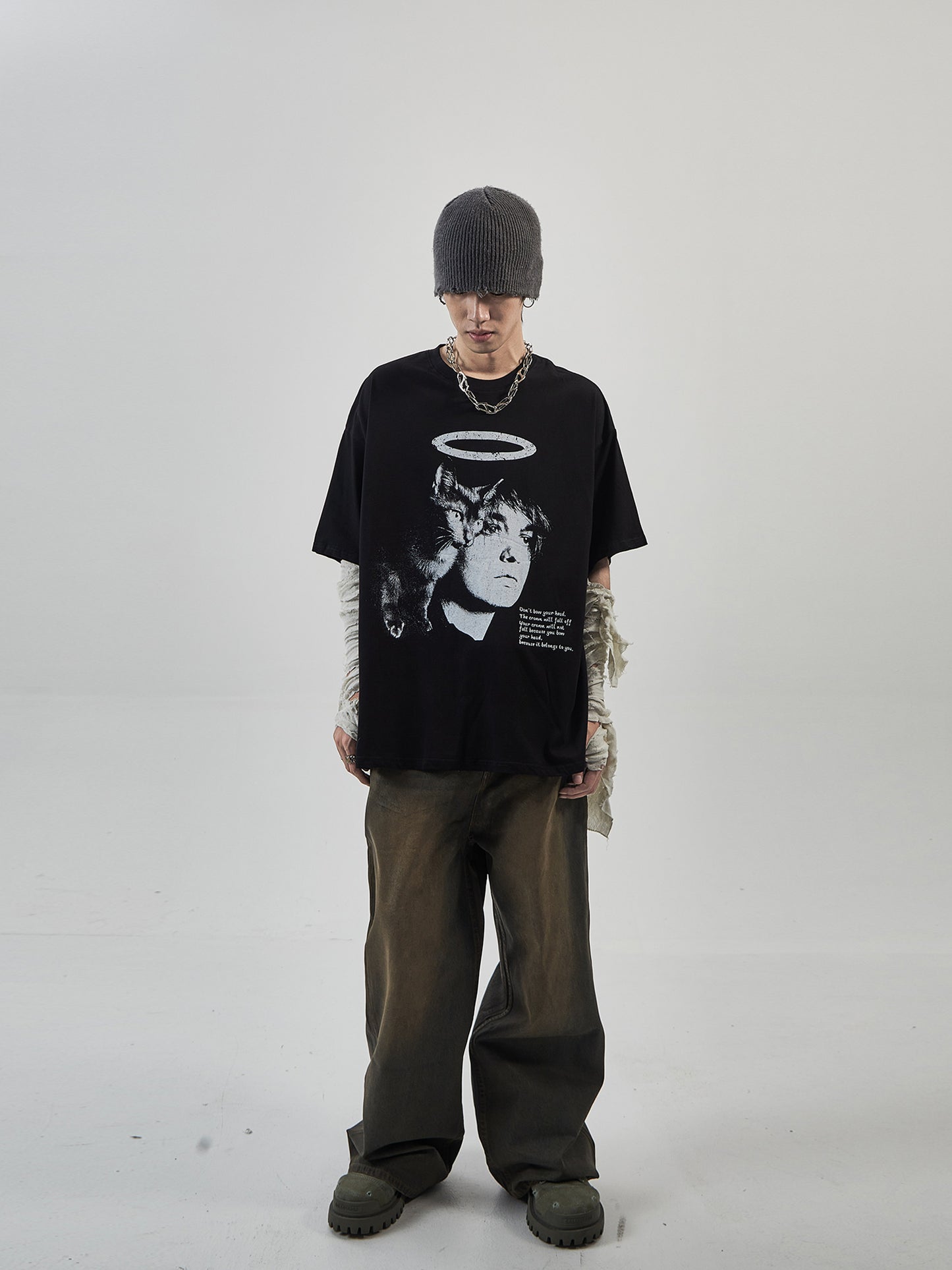 PRINTED SLOGAN T-SHIRT MNW1815