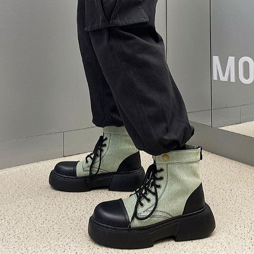 BACK ZIP LACE UP BOOTS MNW1246