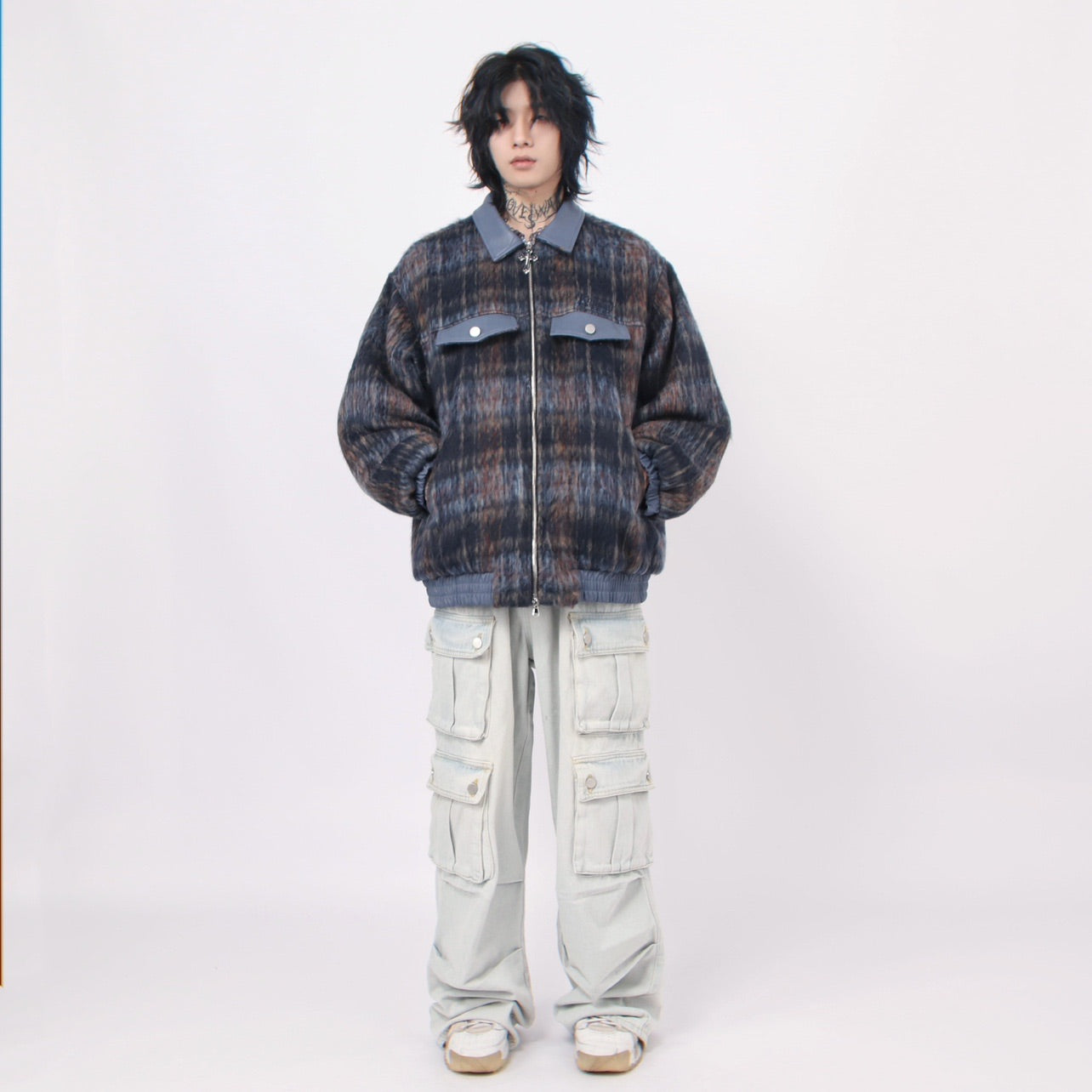 CHECK SHAGGY BLOUSON MNW1284