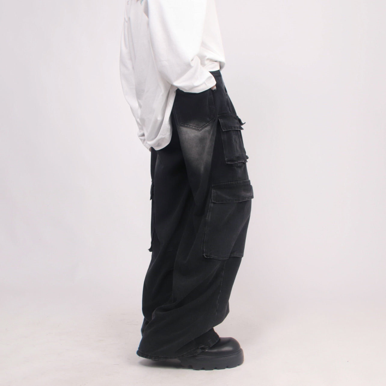 FADED DENIM CARGO MNW1174