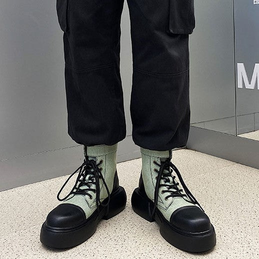 BACK ZIP LACE UP BOOTS MNW1246