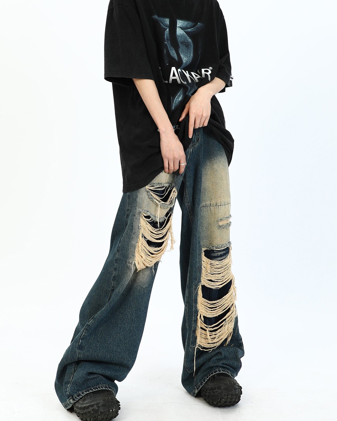 FRONT CRASH DENIM PANTS MNW466