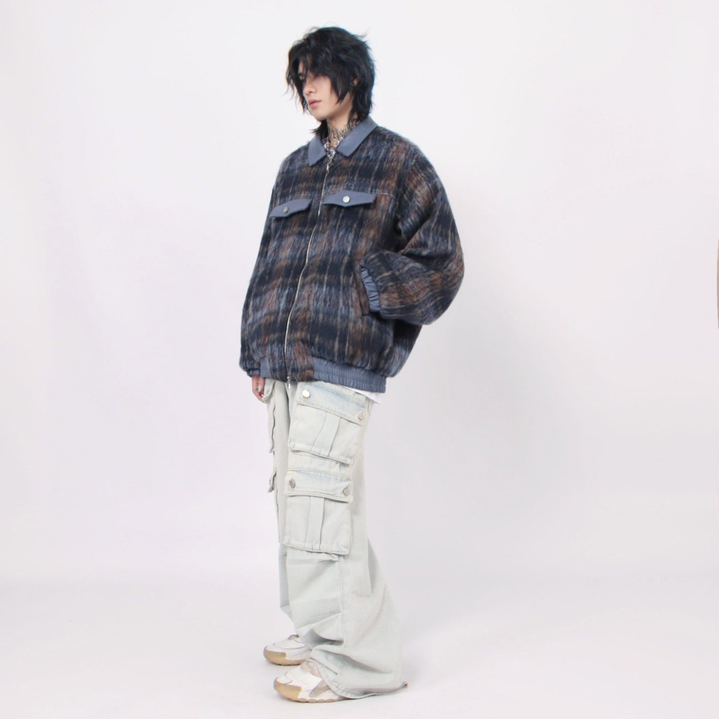 CHECK SHAGGY BLOUSON MNW1284