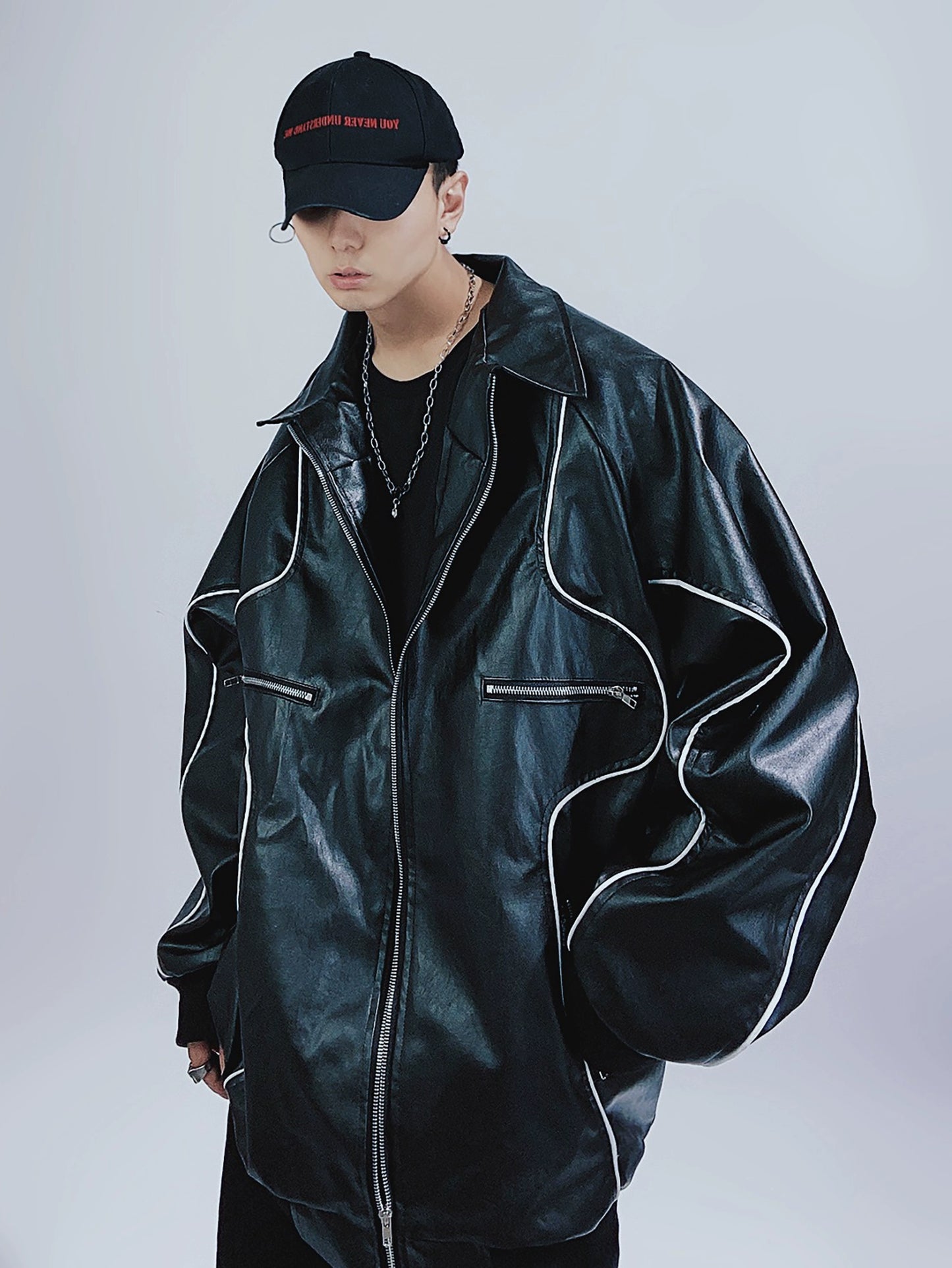 OVERSIZED EDGE LEATHER JACKET MNW2004