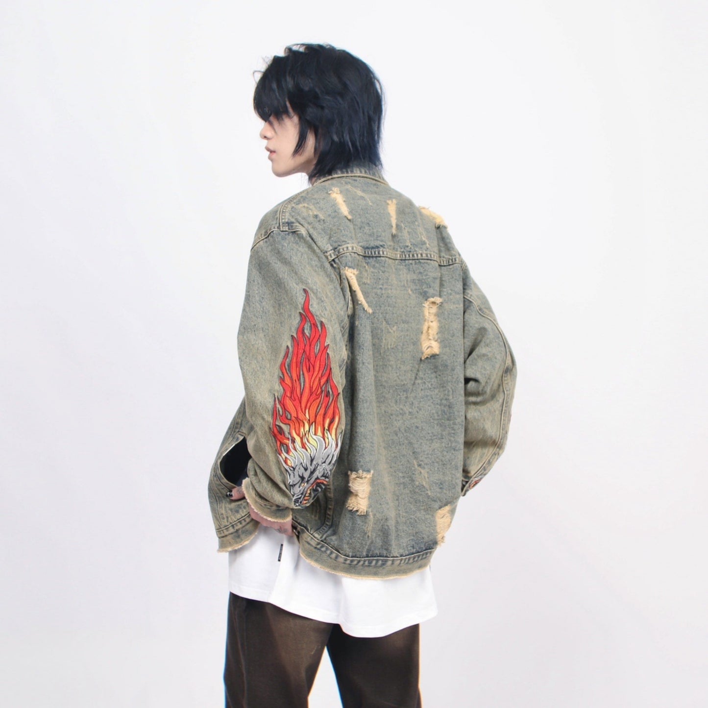 FLAME DRAGON DENIM JACKET MNW1194