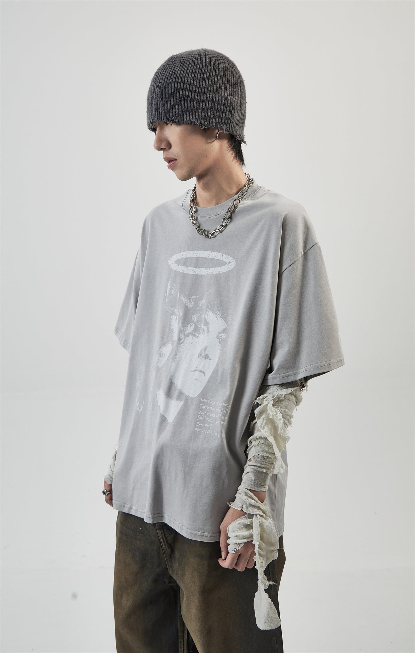 PRINTED SLOGAN T-SHIRT MNW1815