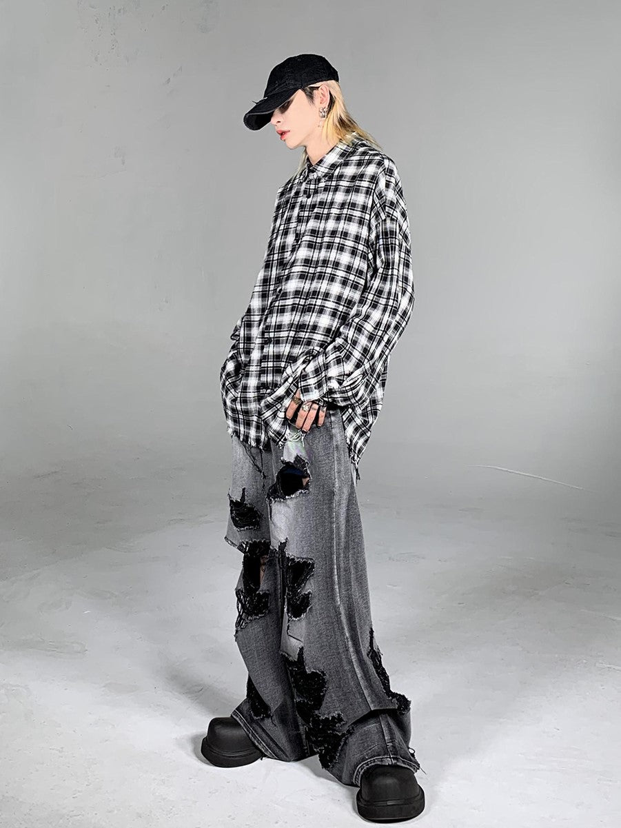 DESTRUCTIVE HOLE DENIM MNW920