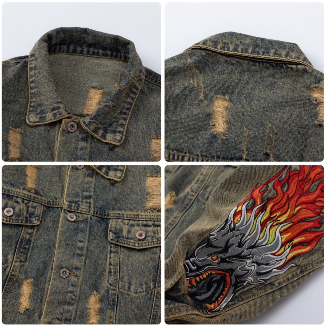 FLAME DRAGON DENIM JACKET MNW1194