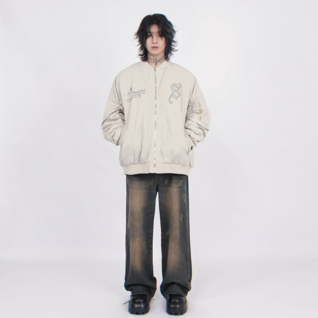 CROSS SHIRRING BLOUSON MNW1457