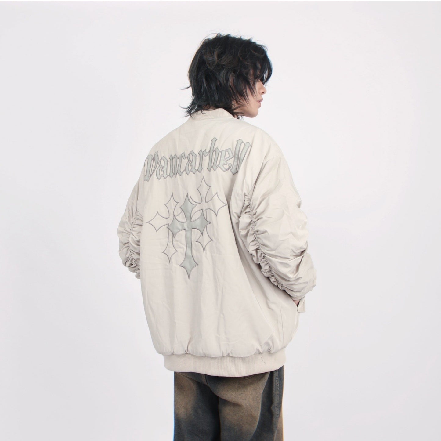 CROSS SHIRRING BLOUSON MNW1457