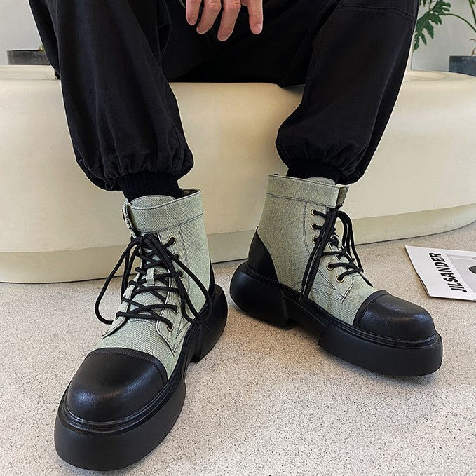 BACK ZIP LACE UP BOOTS MNW1246