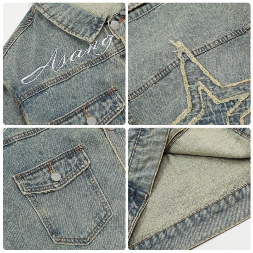 BACK CROSS DENIM JACKET MNW995
