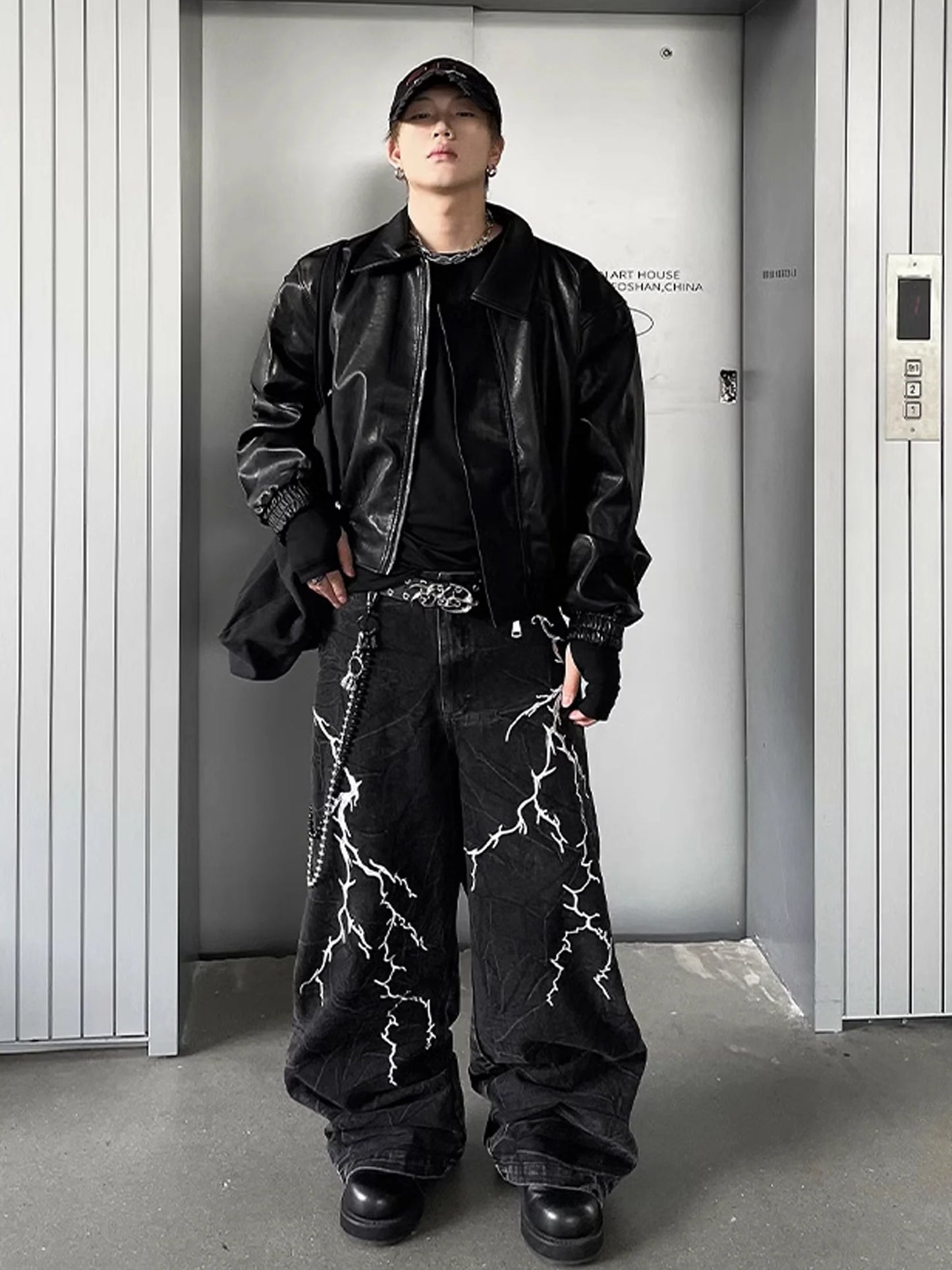 ZIP-UP LEATHER COLLAR JACKET MNW1988