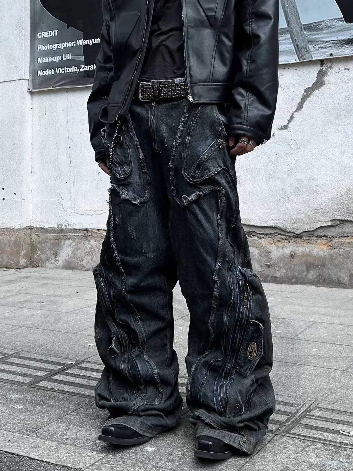 PATCHWORK CARGO DENIM PANTS MNW1973