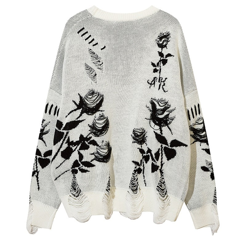 ROSE DAMAGE KNIT MNW137