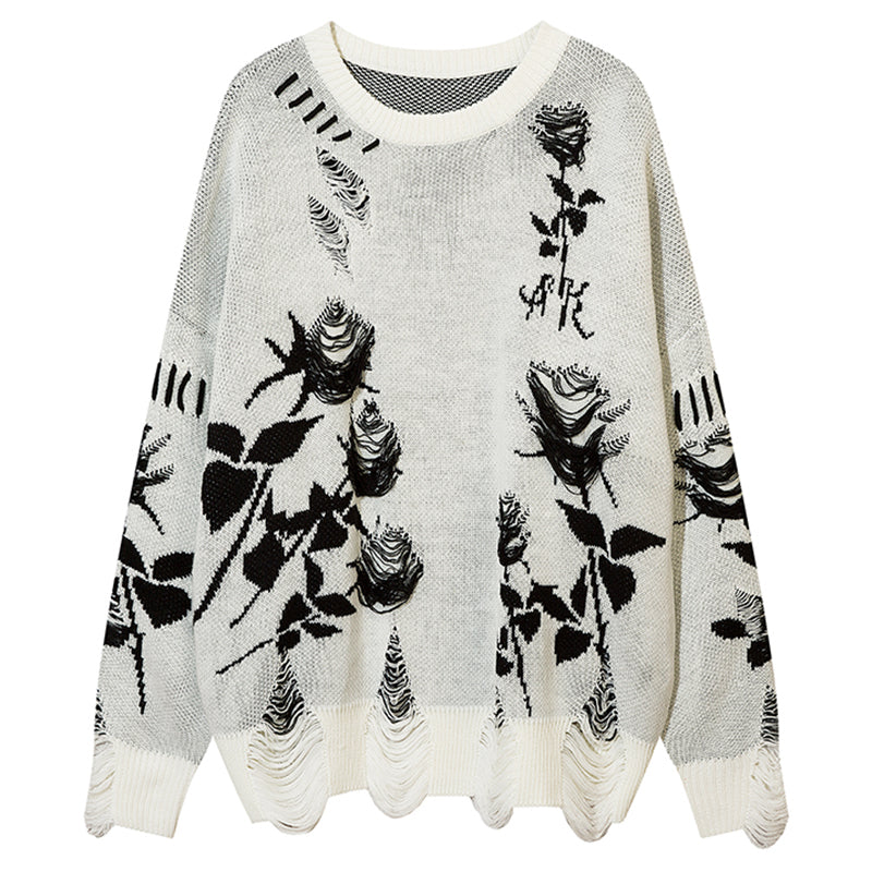 ROSE DAMAGE KNIT MNW137