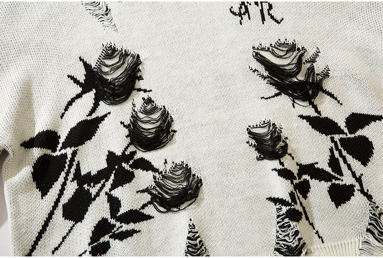 ROSE DAMAGE KNIT MNW137