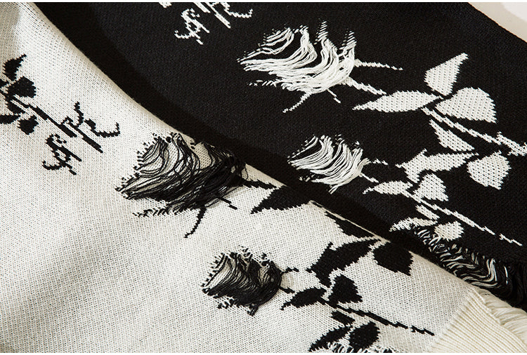 ROSE DAMAGE KNIT MNW137