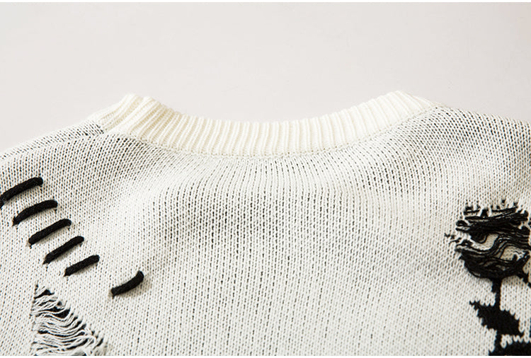 ROSE DAMAGE KNIT MNW137