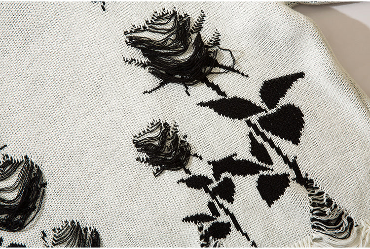 ROSE DAMAGE KNIT MNW137