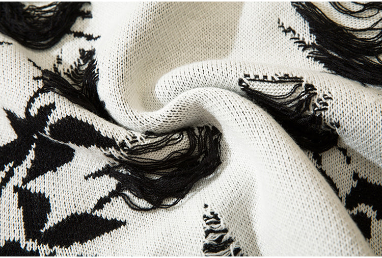 ROSE DAMAGE KNIT MNW137
