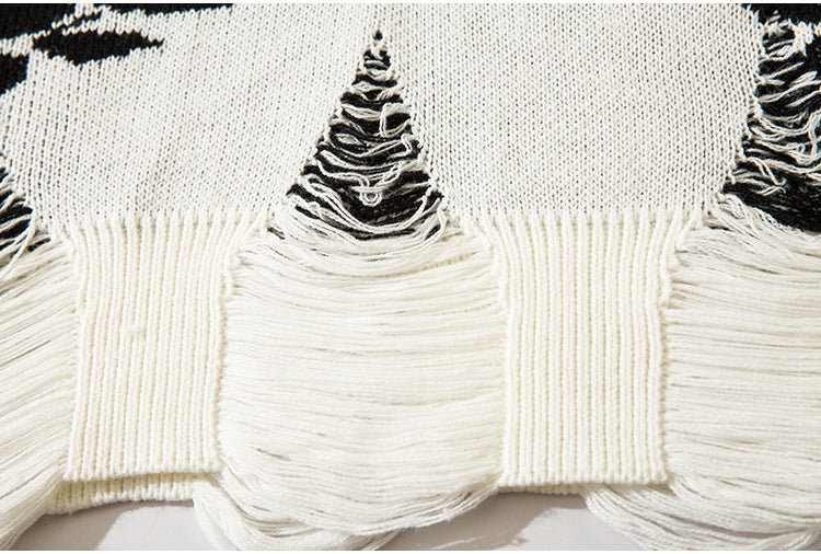 ROSE DAMAGE KNIT MNW137