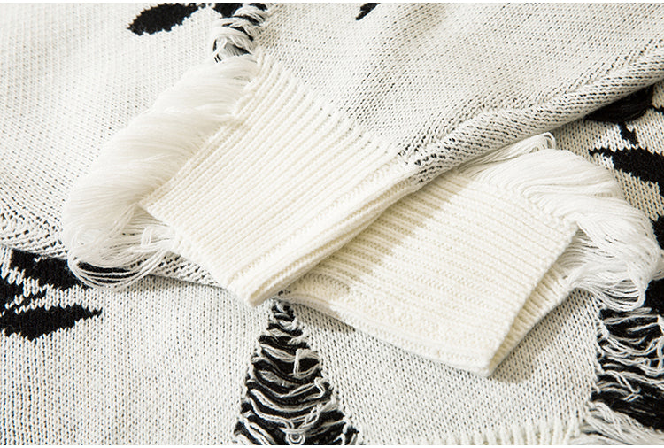 ROSE DAMAGE KNIT MNW137